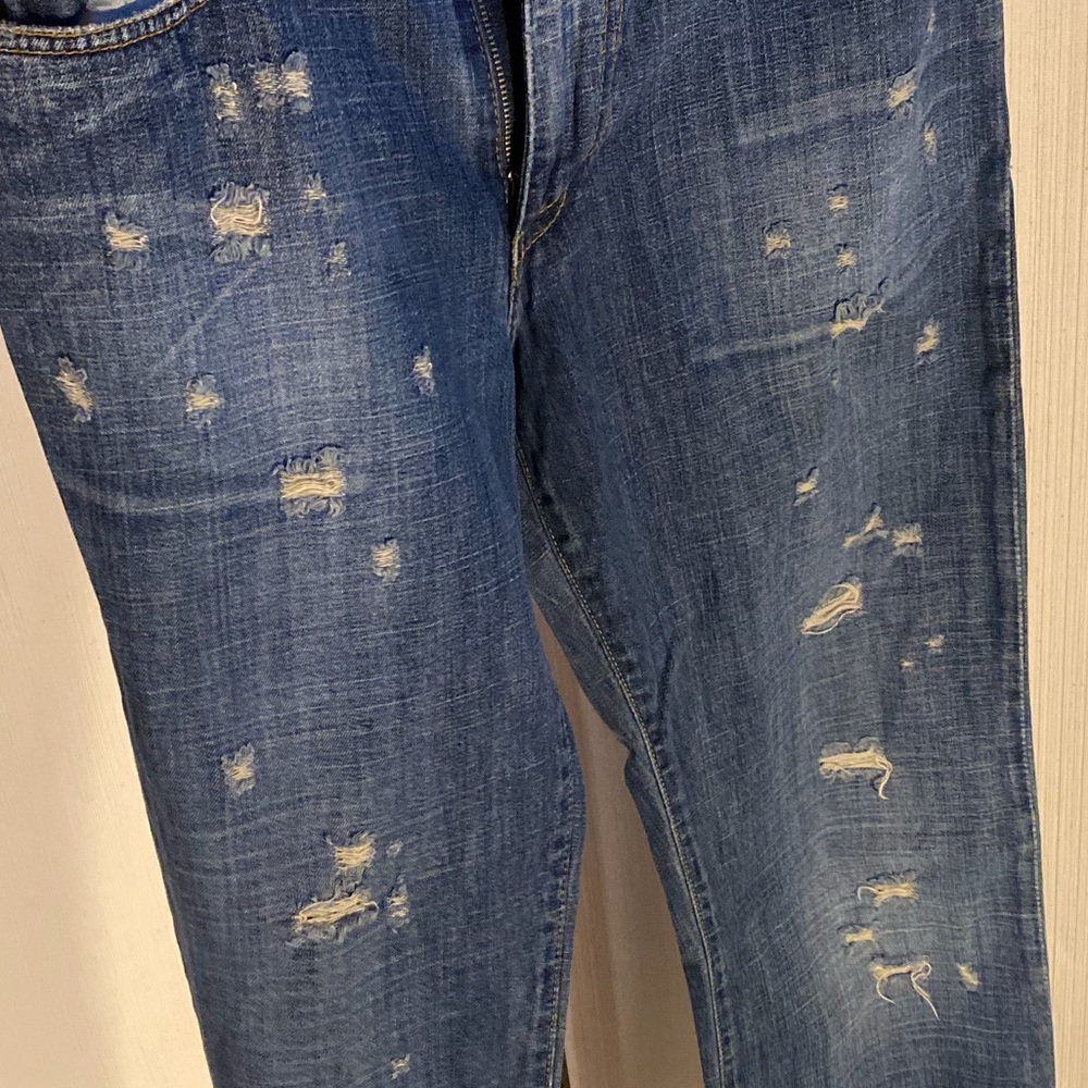 SIXTY | mens distress faded slim straight 34 jeans